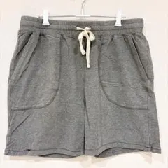 ハーフパンツ スウェットパンツ ひざ上 無地 XL 灰 綿 部屋着 アウトドア