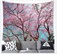 【Sale❗️33】タペストリー　布　ポスター　風景　桜　フラワー　ピンク　華やかのサムネイル