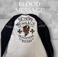 美品　BLOOD MESSAGE ブラッドメッセージ　バイカラー　カットソー　Lのサムネイル