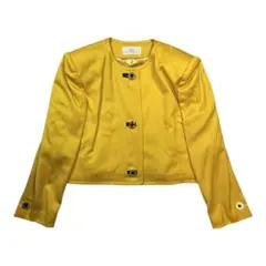 90s OLD GIVENCHY ノーカラージャケット 金ボタン 短丈 レトロ