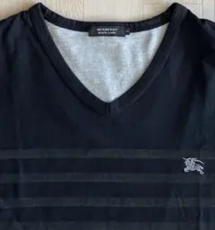 BURBERRY BLACKLABEL 長袖　ロンT ロゴ刺繍ボーダーTシャツ