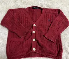 LAST3日間セール Ralph Lauren 赤 カーディガン 90サイズ