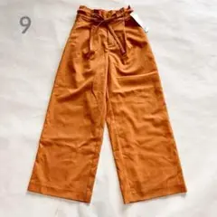 Artemarvelt　新品リボン付きワイドパンツ バックウエストゴム　サイズ9