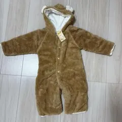 タグ付き 未使用 くまロンパース 90サイズ モコモコ 冬用 ベビー服