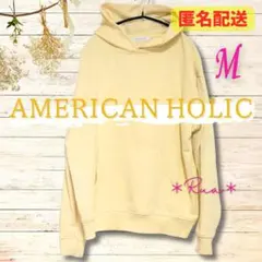 最終【AMERICAN HOLIC】パーカー　イエロー　M メンカラ　アメホリ