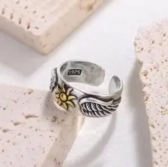 シルバーリング　太陽　ヴィンテージ　メキシカン　オープンリング　指輪　アメカジ