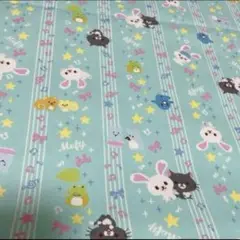 うさぎのモフィ☆オックス生地149cm（ミントグリーン）