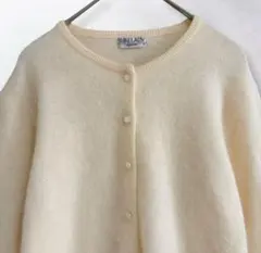 アイボリー色　ウールカーディガン　上品　レナウン