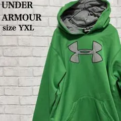 アンダーアーマー ビッグロゴパーカー 緑 YXL スポーツMIX 古着