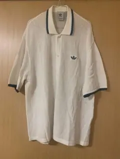 アディダスオリジナルス　半袖シャツ　ボタンニット　ホワイト　2XL