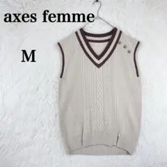 【アクシーズファム】レディース ニット ベスト ノースリーブ M ベージュ系のサムネイル