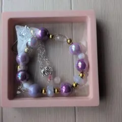ハンドメイド ゾウチャーム＆ビーズストラップ