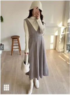 グレイル　新品未使用タグ付き　サイドベルトスエードポンチフレアジャンパースカート