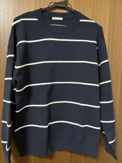 GU スムースニットクルーネックセーター【ボーダー】　Sサイズ