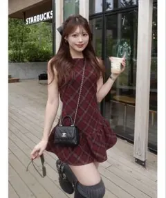 Darich タータンチェックノースリミニワンピース