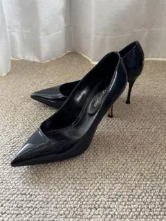 セルジオロッシ カットアウトオープントゥパンプス 37 黒 美品 - メルカリ