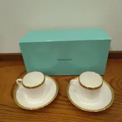 超希少Tiffany & Co. ゴールドバンド皿２枚セット 新品】ティファニー ゴールドバンド ペアプレート お皿2枚セット箱