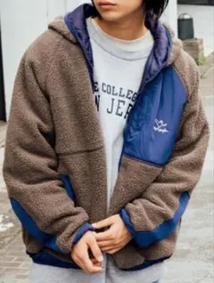 マーク・ゴンザレス ボアフリース オーバーサイズ 切替フードブルゾン メンズS