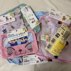 韓国限定】ダイソー クレヨンしんちゃん トラベルグッズ ポーチ 11点