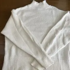 ホワイト ニット Lサイズ ポリエステル100%