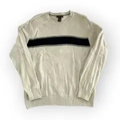 90s DOCKERS コットンニット ラインデザイン Y2K テッ【F203】