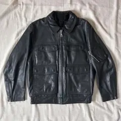 00s ドイツ軍 ポリスマン レザージャケット 黒 POLIZEI 軍 警察