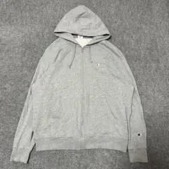 【R505】 Champion ジップアップパーカー サイズ5L グレー 灰色
