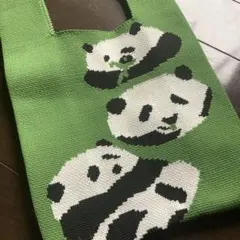 パンダ柄　手提げバッグ