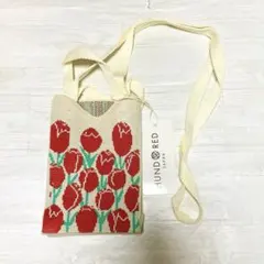 HUNDRED ニットショルダー　チューリップ柄　2way