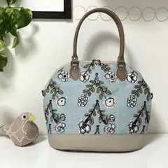 ミナペルホネン　ハンドメイドバッグ　楕円底ファスナーバッグ