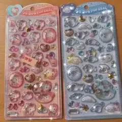 正規品　うるちゅる　ハローキティ　シナモロール ポップシール 2シートセット