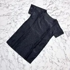 JETSET 38 半袖ジャガードワンピース 総柄 black 通勤のサムネイル