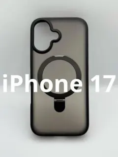 iPhone17 ケース ブラック スタンド レンズカバー付 新品 2365