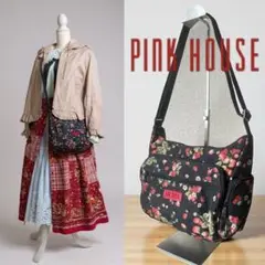 PINKHOUSE ピンクハウス ショルダーバッグ 軽量 ナイロン いちご 総柄