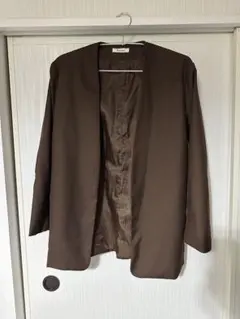 NEUNAブラウン テーラードジャケット ノーカラー