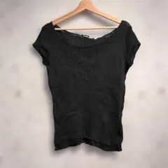 け*う様 00s GUCCI ブラック リブ編みカットソー L グッチ　レディーのサムネイル
