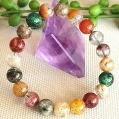 高品質　美品　天然石ミックスガーデンクォーツ約10.4㍉　ブレスレット