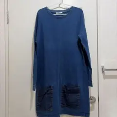 ZARA Trafaluc スウェットワンピース ブルー Mのサムネイル