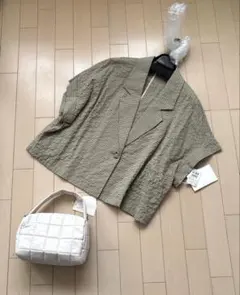 新品 YORT 半袖ジャケットドロストシャツ アウター「吸水速乾・防シワ 