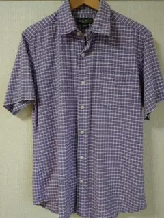 Eddie Bauer 半袖シャツ M 紫系チェック