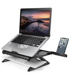 エレコム ノートPCスタンド 折りたたみ 8段階 9.5cm高さアップ脚