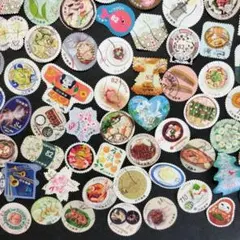 使用済み日本切手　変形切手　丸型多め　　グリーディング　100枚