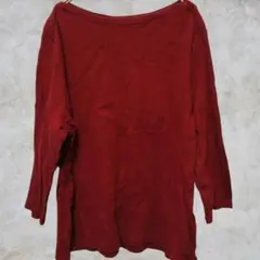 US古着✨希少【XL】最高級★スーピマコットン ボートネックカットソー　ボルドー