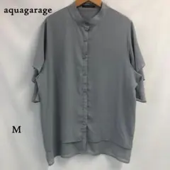 aquagarage アクアガレージ フレア袖 ブラウス グレー M