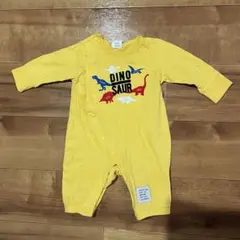 SKAPE 長袖恐竜プリントロンパース イエロー70サイズ