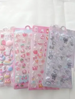 【#409】うさぎシール 4枚セット 硬いシール おしりシール