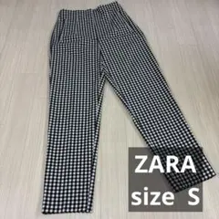 ZARA ギンガムチェック ハイウエストカジュアルパンツ