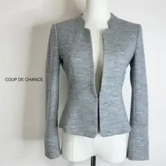 rara♡様専用になります。 ウール生地 ノーカラージャケット グレー