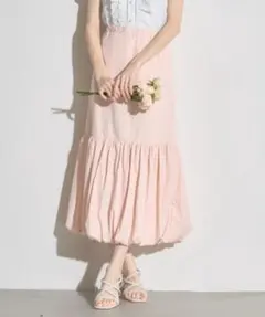 tocco closetナチュラルシャカバルーンスカートホワイトピンク２枚セット