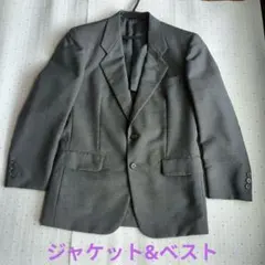 メンズ　グレー　 テーラードジャケット&ベスト　Size…М　小柄でスリムな男性